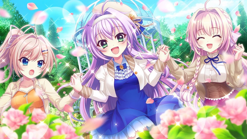 shiratori amaha, himura nagisa, and hokaze kanade (re:stage!) drawn by izumi_tsubasu