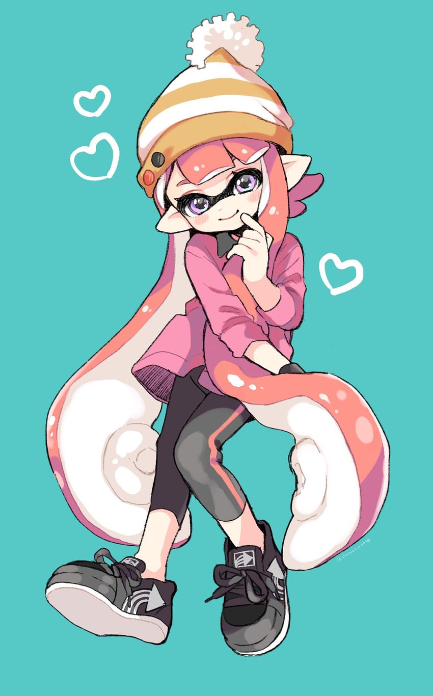 inkling player character and inkling girl (splatoon) drawn by amezawa_koma