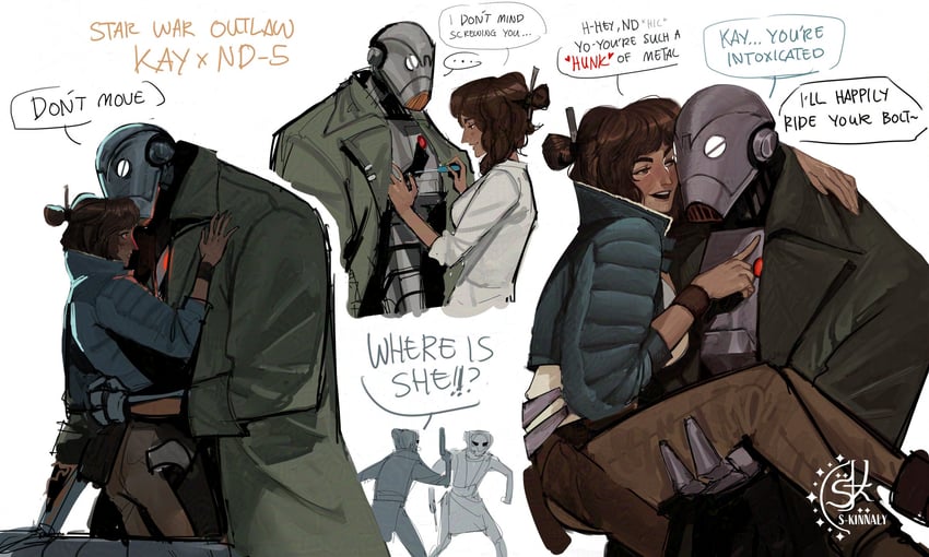 bx-series droid commando, kay vess, and nd-5 (star wars and 1 more) drawn by sara_kinnaly