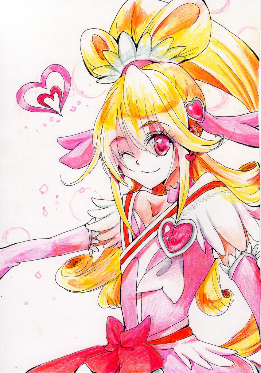 aida mana and cure heart (precure and 1 more) drawn by maruta_roko