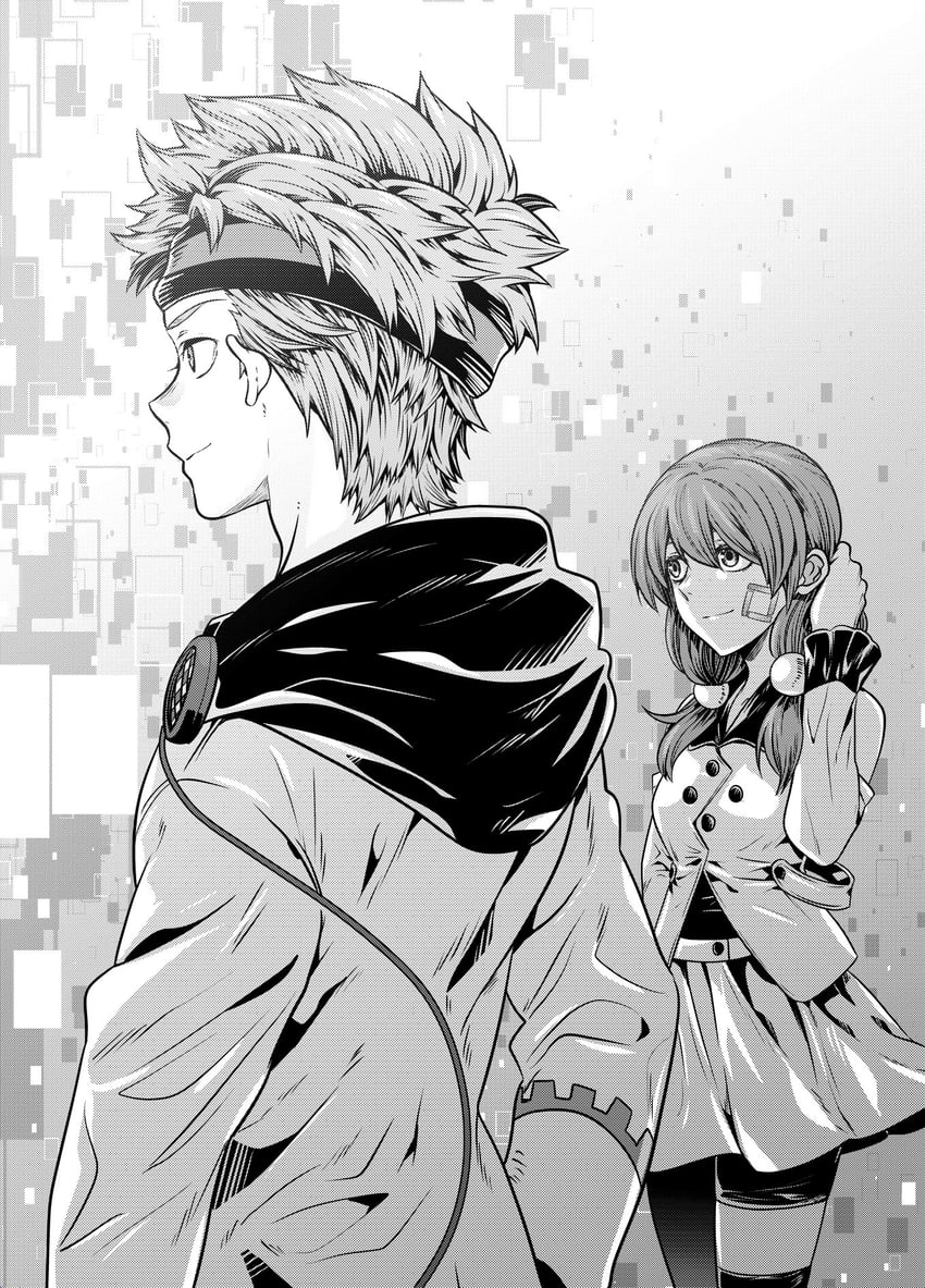 takaoka pollon and aizaki momo (anonymous;code) drawn by ikuhashi_muiko
