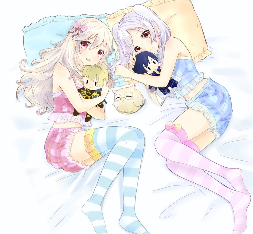 female corrin, female robin, chrom, and leo (fire emblem and 2 more) drawn by puni_y_y