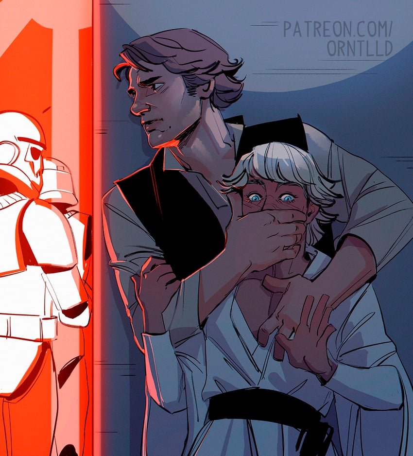 luke skywalker and han solo (star wars and 1 more) drawn by orientalldart