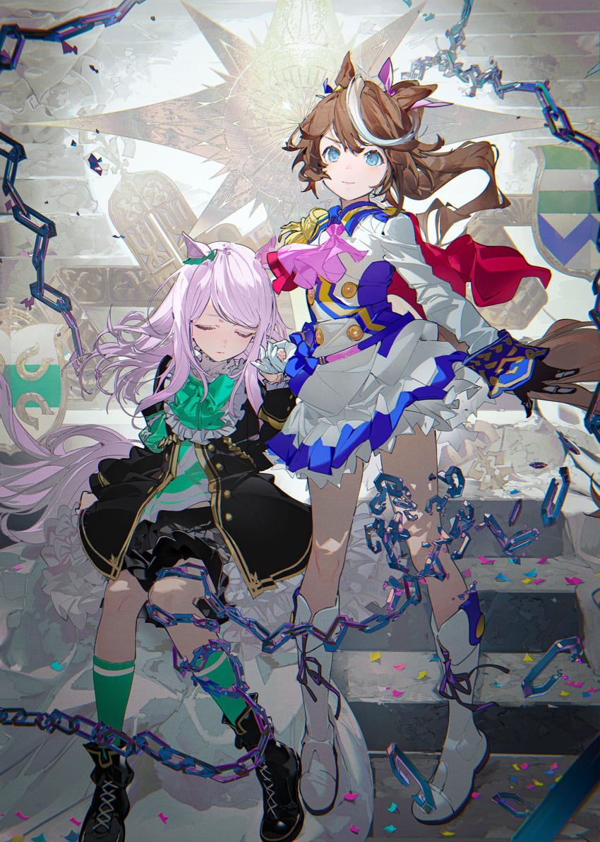 mejiro mcqueen and tokai teio (umamusume) drawn by taiki_(luster)