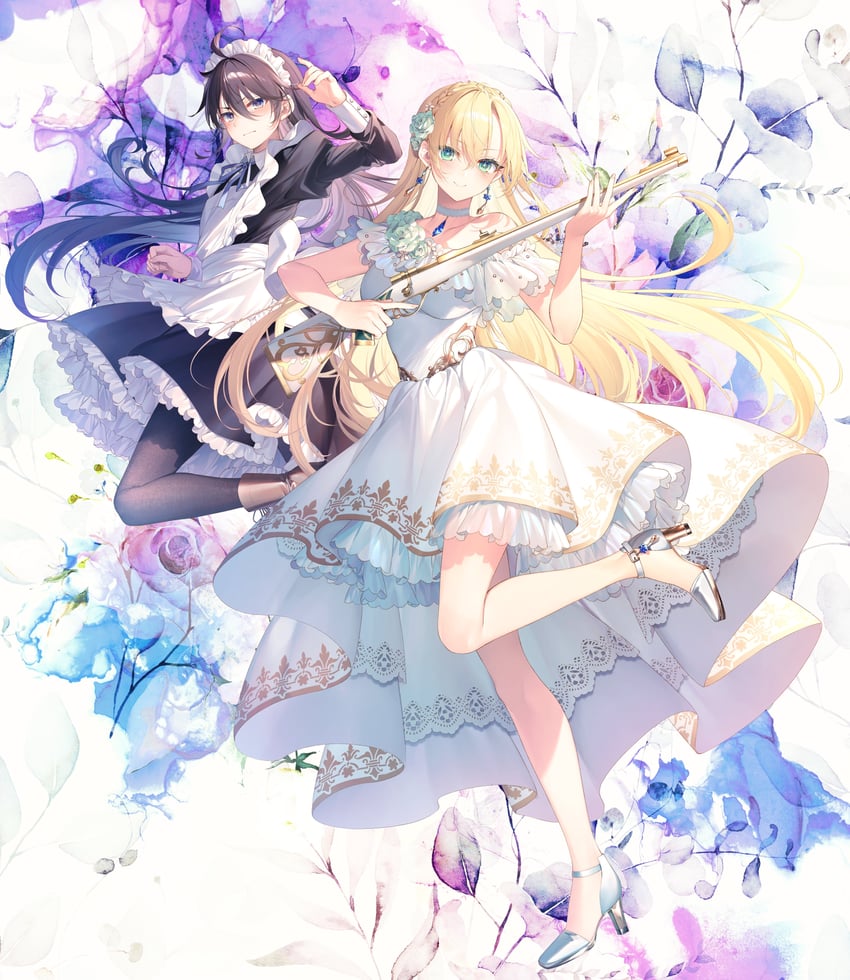 regina mercedes and leonis death magnus (seiken gakuin no maken tsukai) drawn by toosaka_asagi