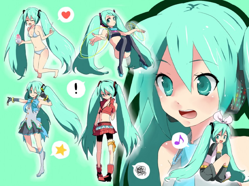 hatsune miku, kagamine rin, and meiko (vocaloid and 2 more) drawn by magorinu