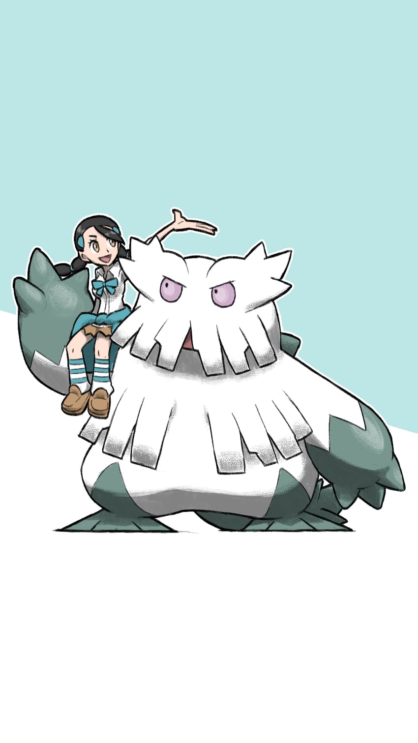 candice and abomasnow (pokemon and 1 more) drawn by blacknirrow