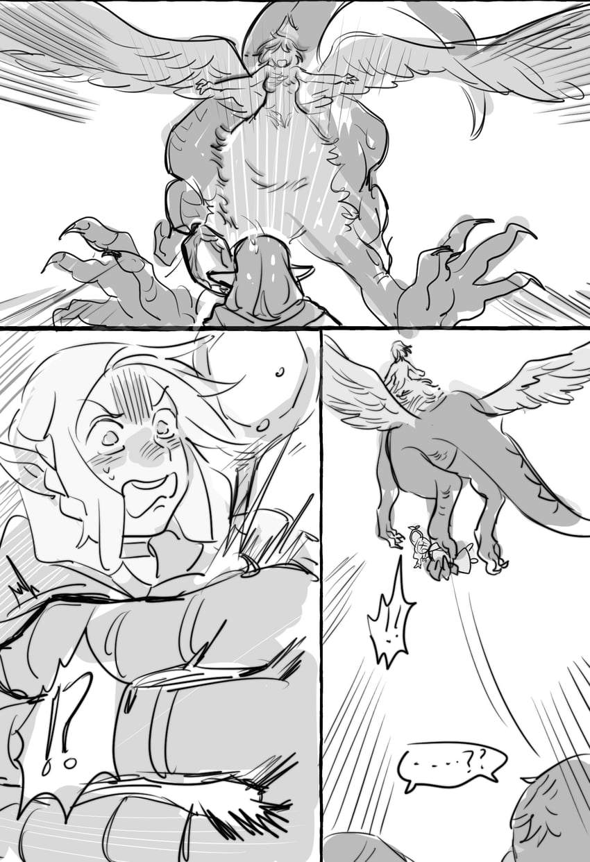 marcille donato, falin touden, laios touden, and chilchuck tims (dungeon meshi) drawn by milfcookiesimp