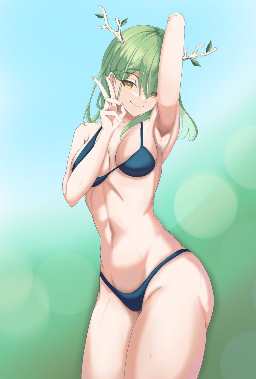 ceres fauna (hololive and 1 more) drawn by curfy