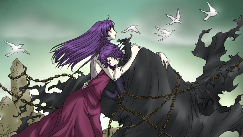 tieria erde and regene regetta (gundam and 2 more) drawn by clamp_(circle) and yumi-to_shizuru