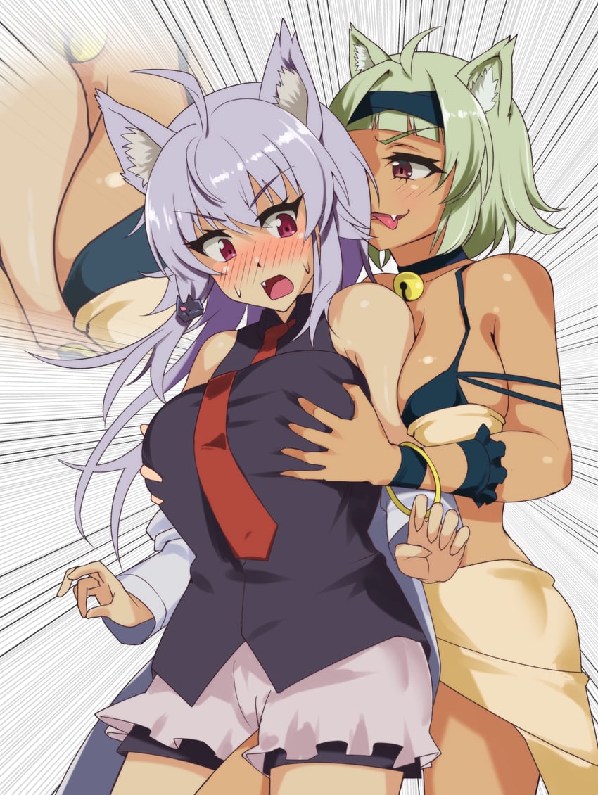 wolf bate and elbakki (kaijin kaihatsubu no kuroitsu-san) drawn by amorphous