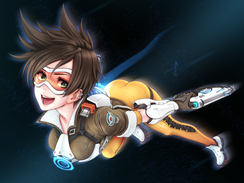 tracer (overwatch and 1 more) drawn by horiishi_horuto