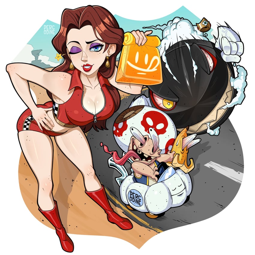 toad, pauline, and banzai bill (mario and 2 more) drawn by percodine