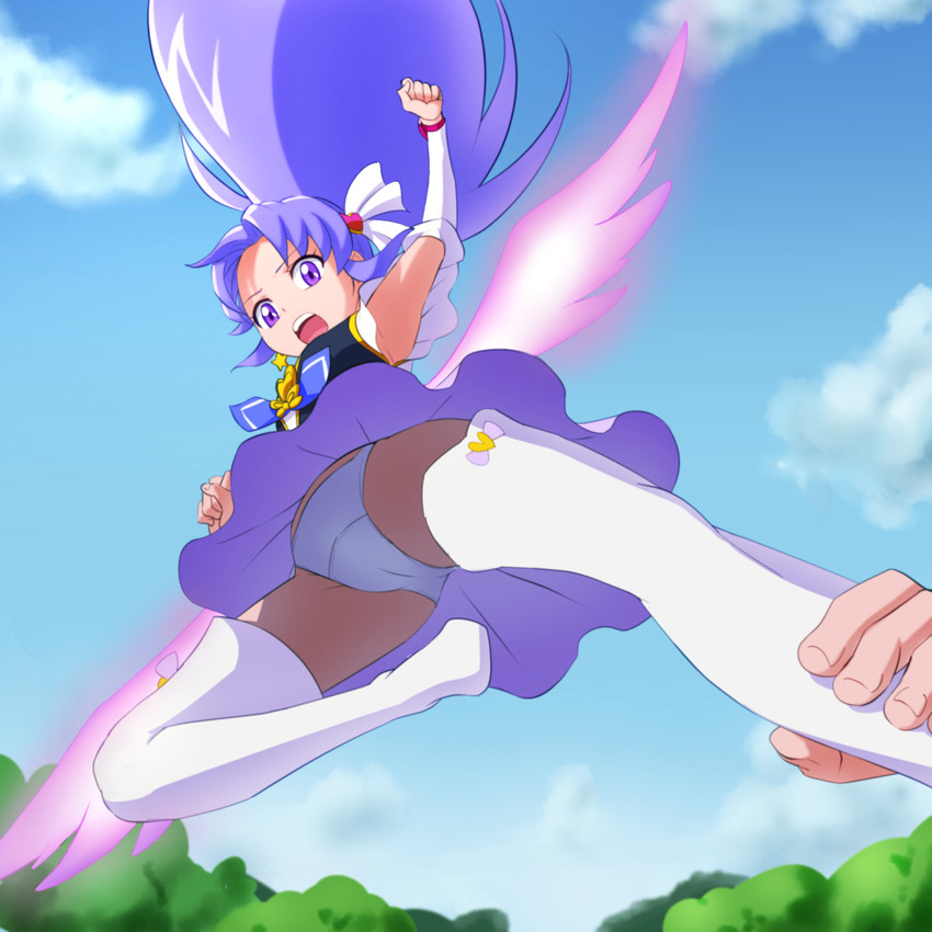hikawa iona, cure fortune, and phantom (precure and 1 more) drawn by mont_blanc_(heartcatch_ayaya)