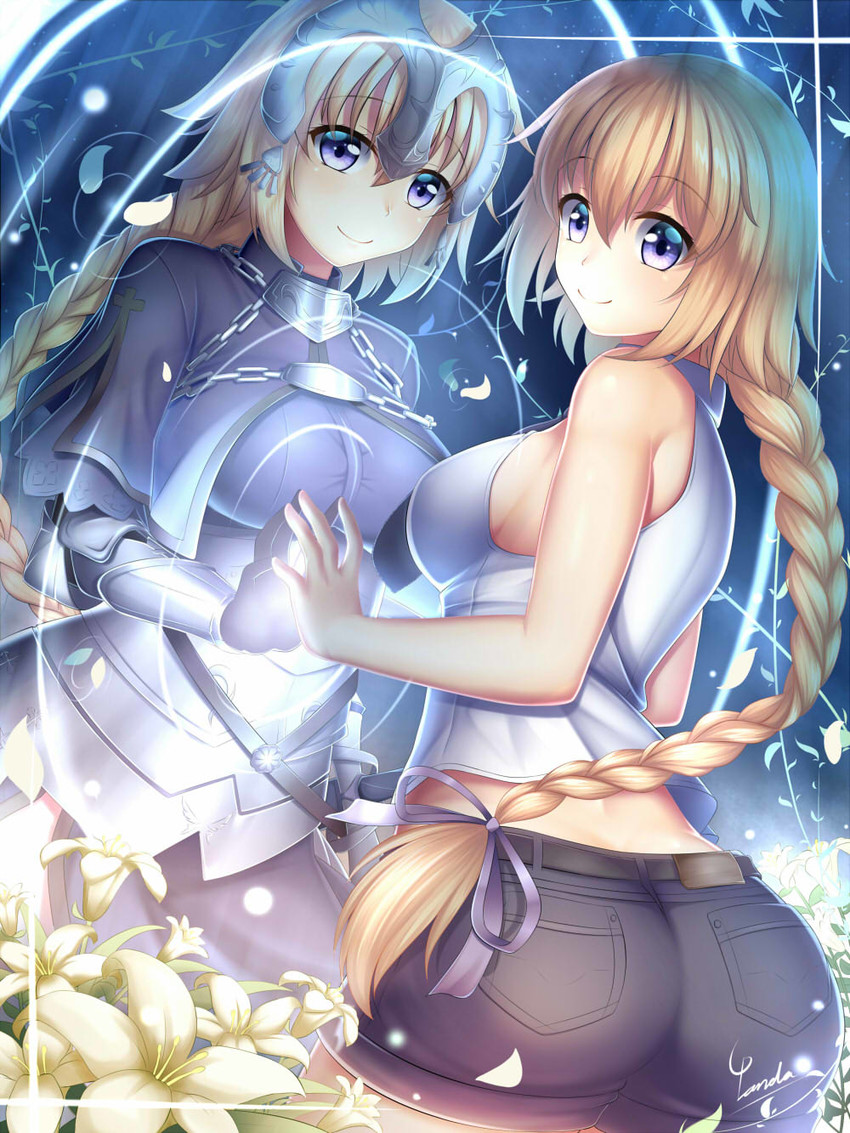 jeanne d'arc and laeticia (fate and 2 more) drawn by guardian-panda