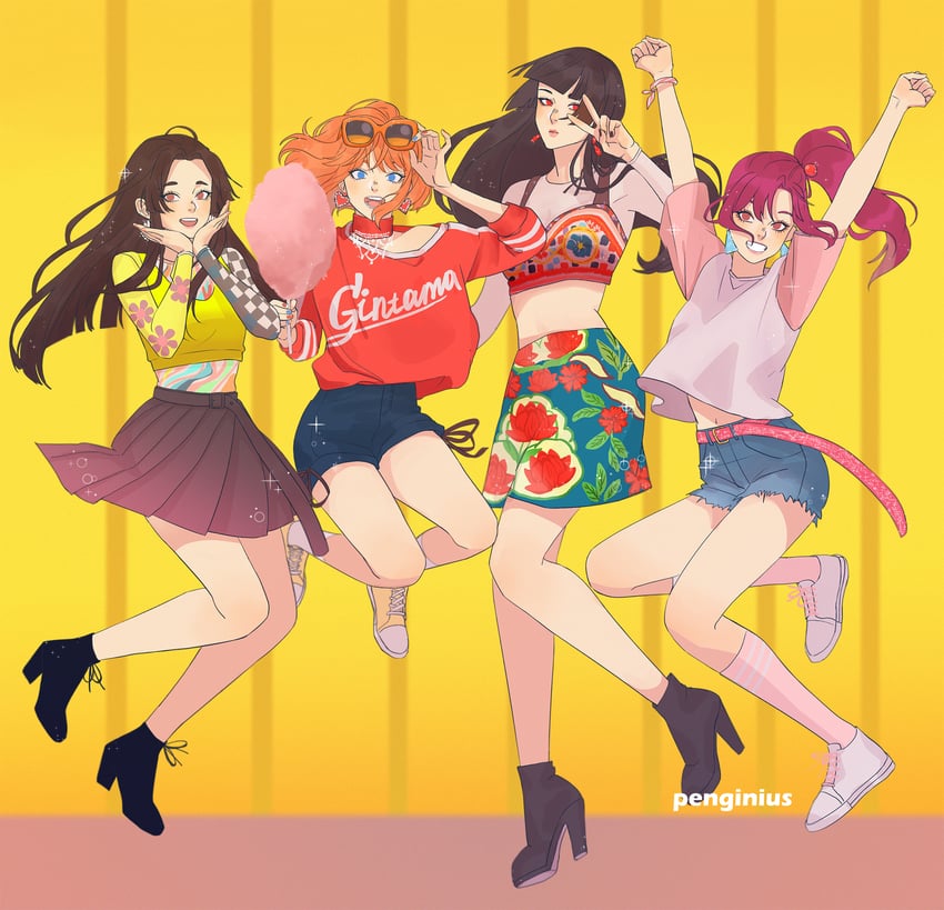 kagura, rose, lisa, jennie, imai nobume, and 3 more (gintama and 1 more) drawn by penginius
