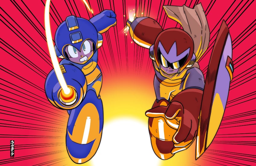 mega man and proto man (mega man) drawn by ryan_jampole