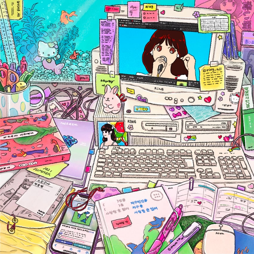 hello kitty and matsuda seiko (original and 5 more) drawn by ring_411