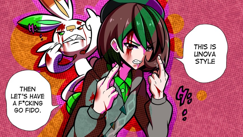 gloria and scorbunny (pokemon and 2 more) drawn by mgx0