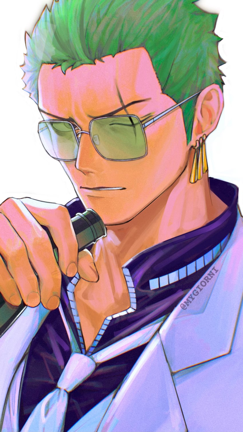 roronoa zoro (one piece and 1 more) drawn by mygiorni
