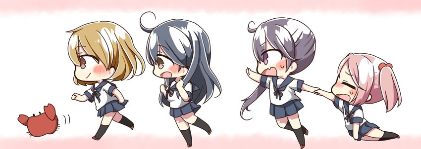 ushio, akebono, sazanami, and oboro (kantai collection) drawn by jako_(jakoo21)