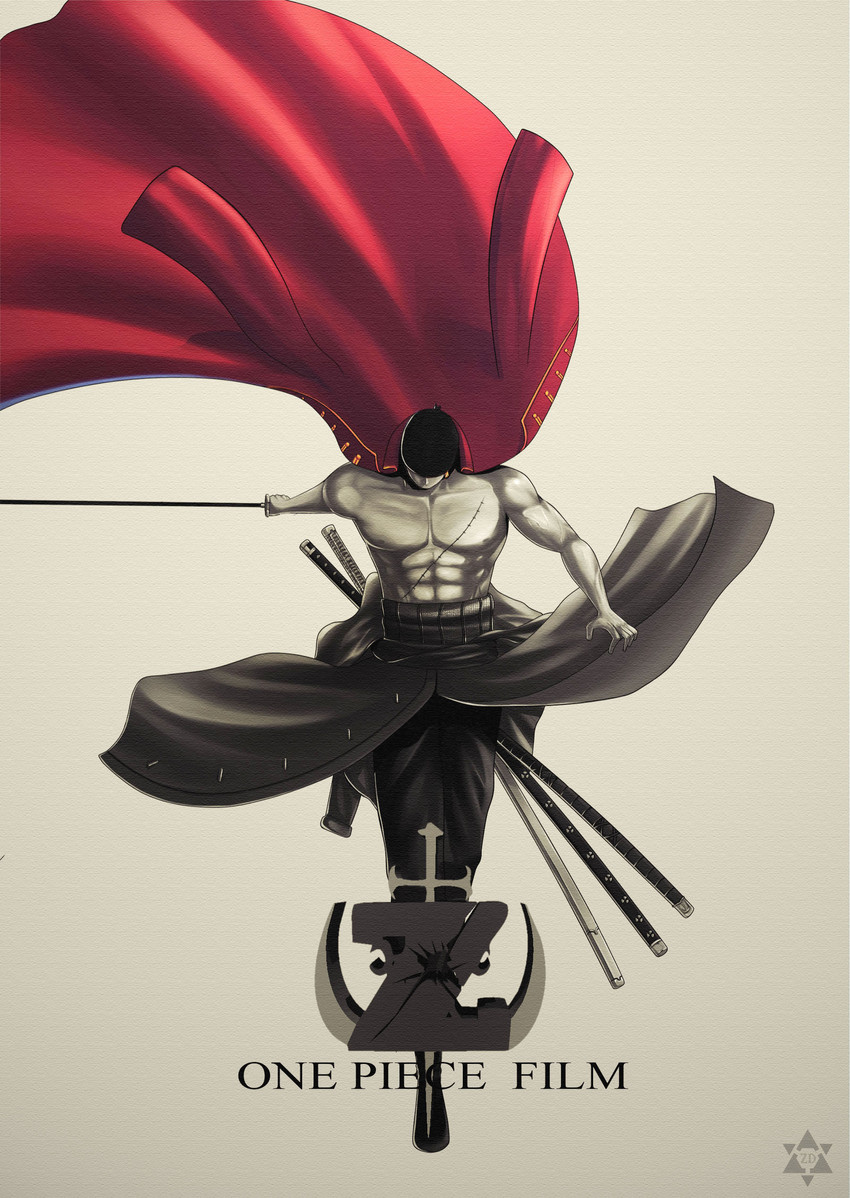 roronoa zoro (one piece and 1 more) drawn by zhang_ding