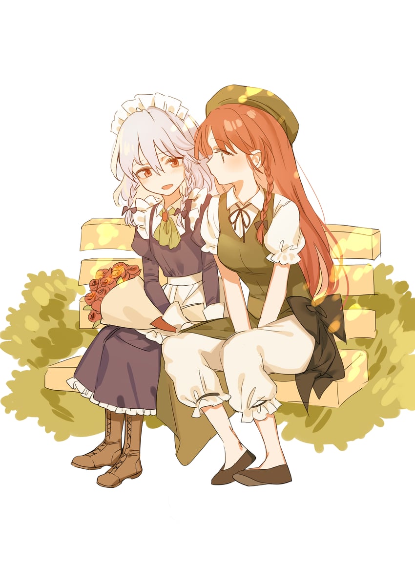 izayoi sakuya and hong meiling (touhou) drawn by kanta_(pixiv9296614)