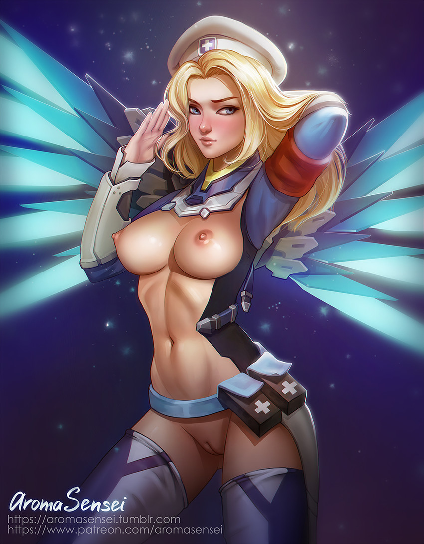 mercy and combat medic ziegler (overwatch and 1 more) drawn by aroma_sensei