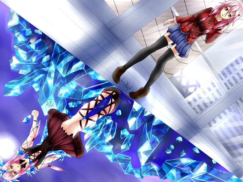 yuzuriha inori and ouma mana (guilty crown) drawn by hend_ra