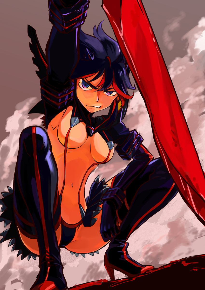 matoi ryuuko and senketsu (kill la kill) drawn by chikinkatsu