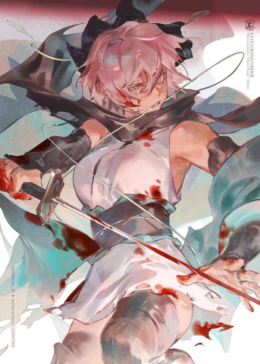 okita souji (fate and 2 more) drawn by kalak_39
