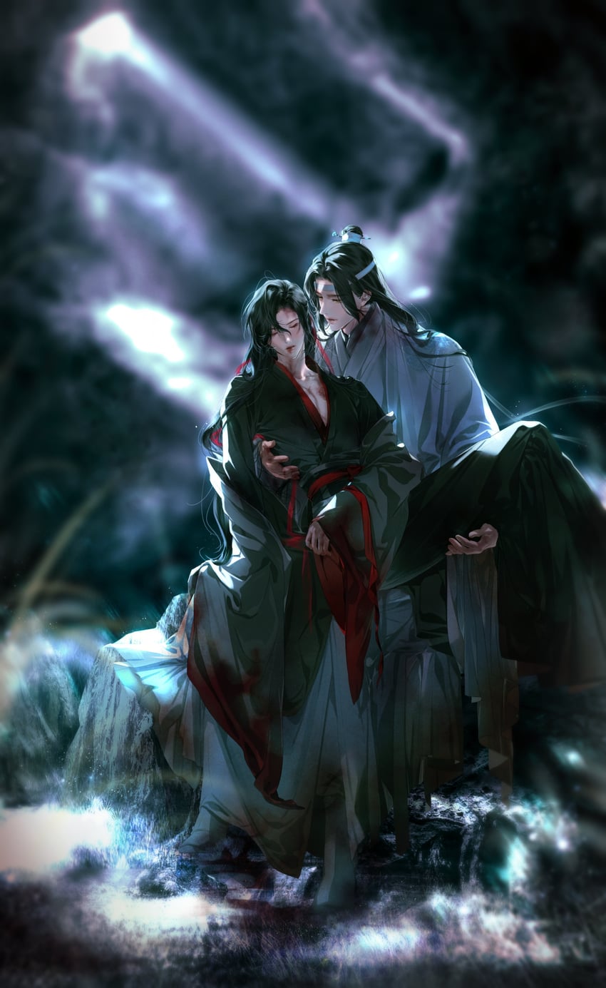wei wuxian and lan wangji (modao zushi) drawn by niken_(niken_ouo)