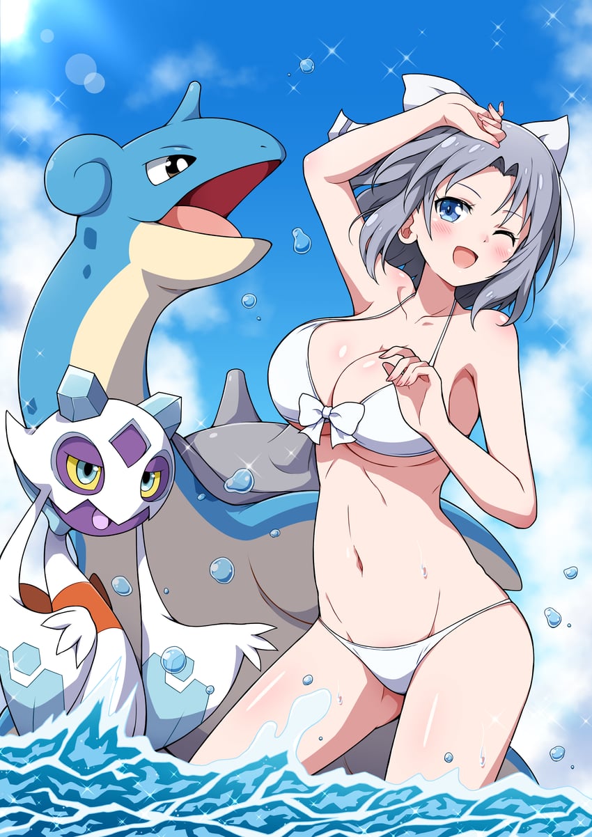 yumi, lapras, and froslass (pokemon and 3 more) drawn by eggman_(ni_tamagoex)