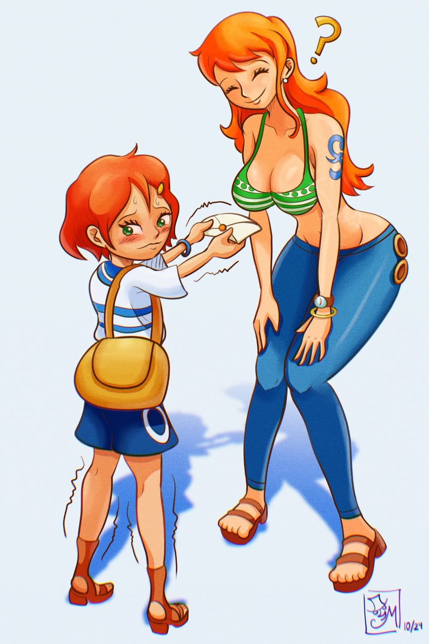 nami and nami's fangirl (one piece and 1 more) drawn by metalytar
