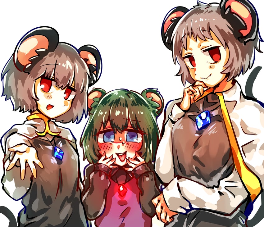 nazrin, nyon, kofji, and fake nyon (touhou and 1 more) drawn by doi