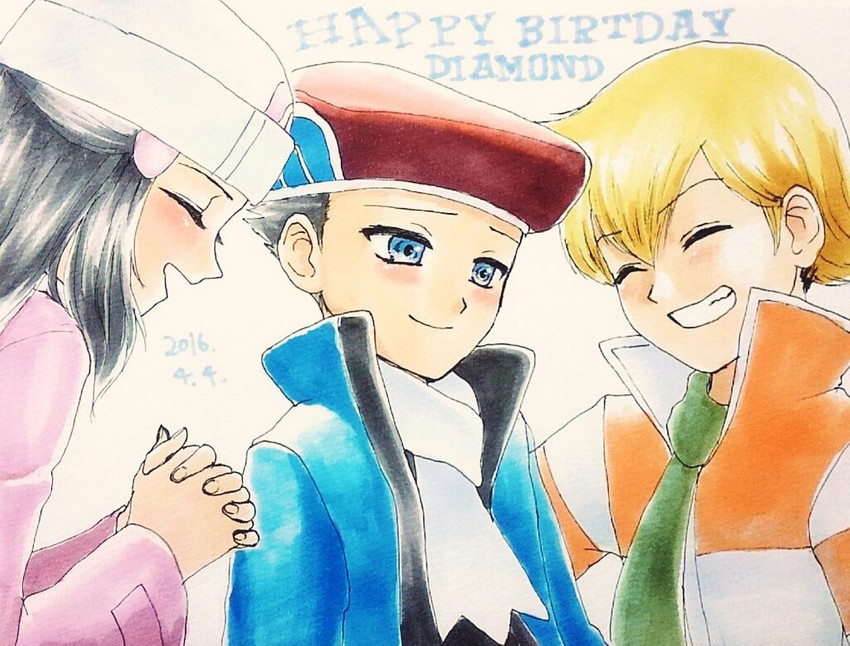 dawn, lucas, and barry (pokemon and 1 more) drawn by minapo