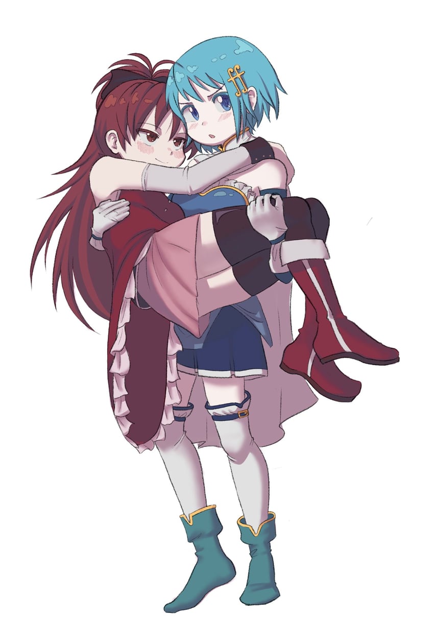 miki sayaka and sakura kyoko (mahou shoujo madoka magica) drawn by hianura