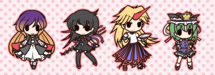 hijiri byakuren, houjuu nue, hoshiguma yuugi, and shiki eiki (touhou) drawn by fushigi_ebi