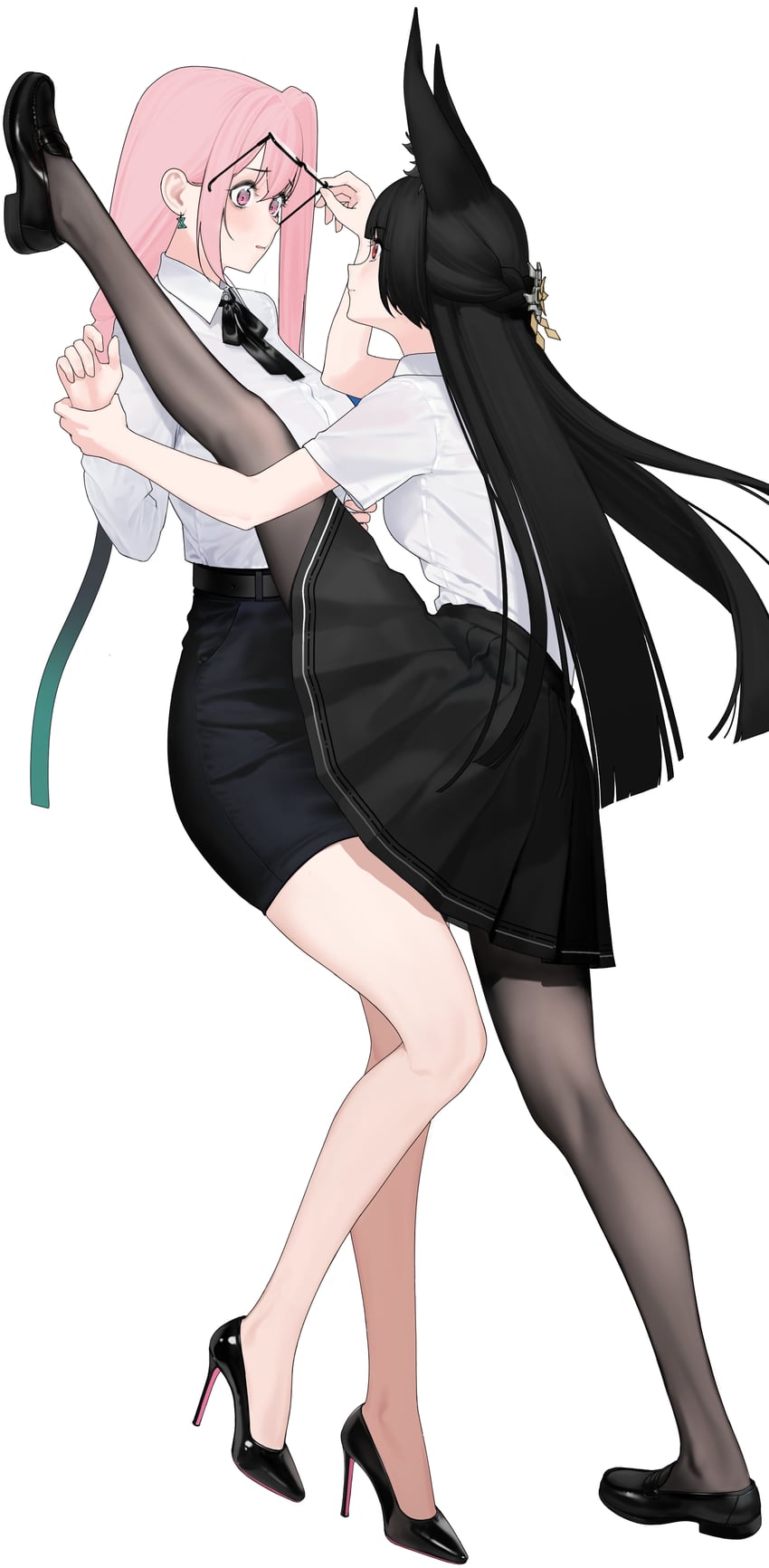 hoshimi miyabi and tsukishiro yanagi (zenless zone zero) drawn by himesamanonete