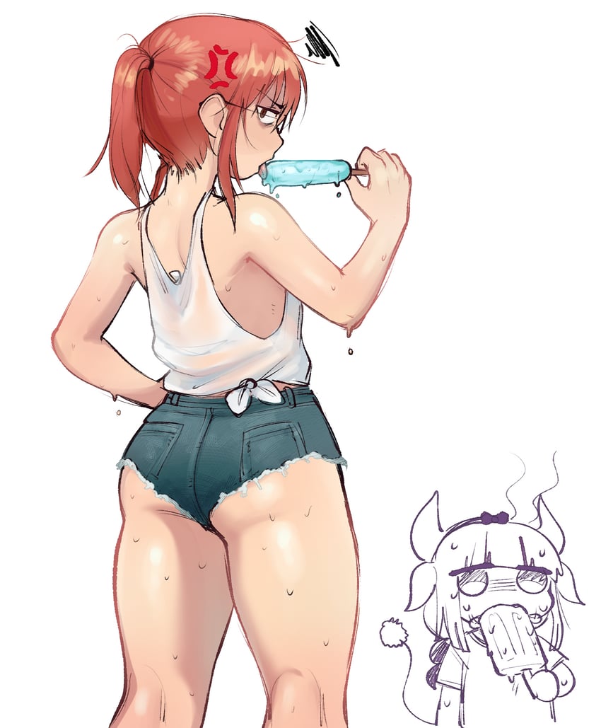 kanna kamui and kobayashi (kobayashi-san chi no maidragon) drawn by omega_haunter