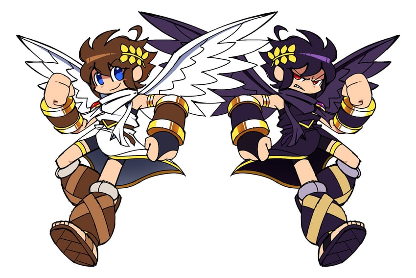 pit and dark pit (kid icarus and 1 more) drawn by maxoke