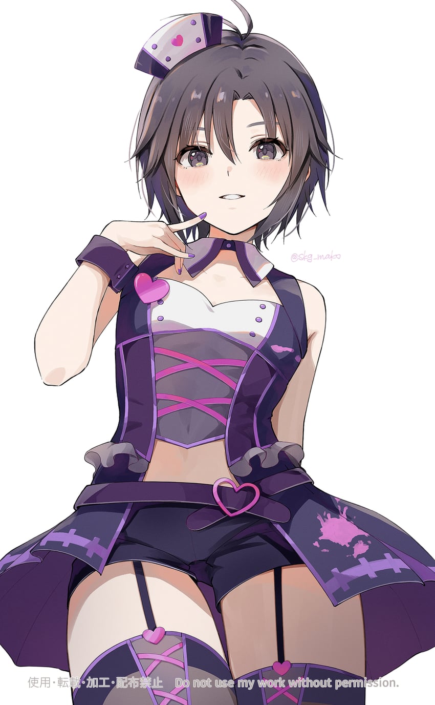 kikuchi makoto (idolmaster and 2 more) drawn by mogskg