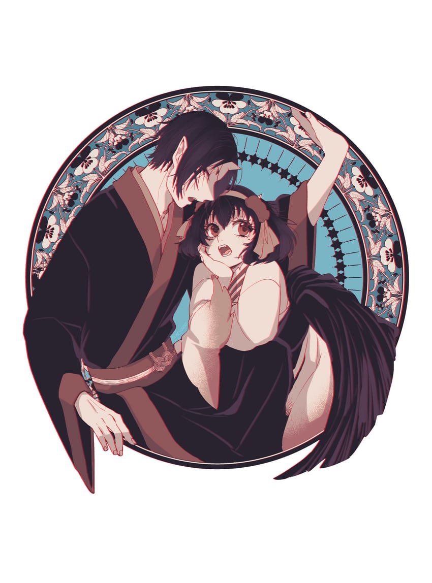 hoozuki and peach maki (hoozuki no reitetsu) drawn by hoicyo