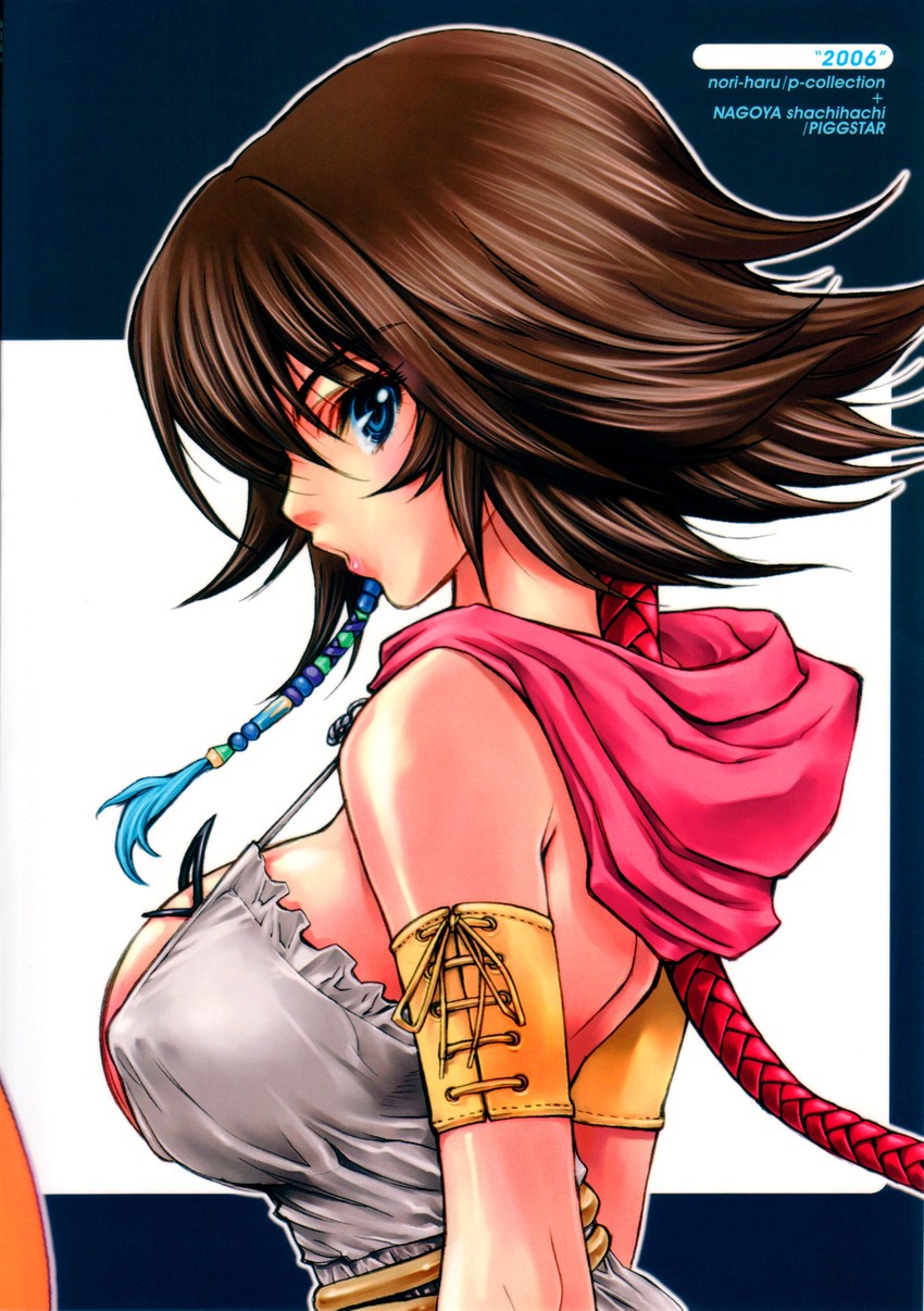 yuna and gunner (final fantasy and 2 more) drawn by piggstar