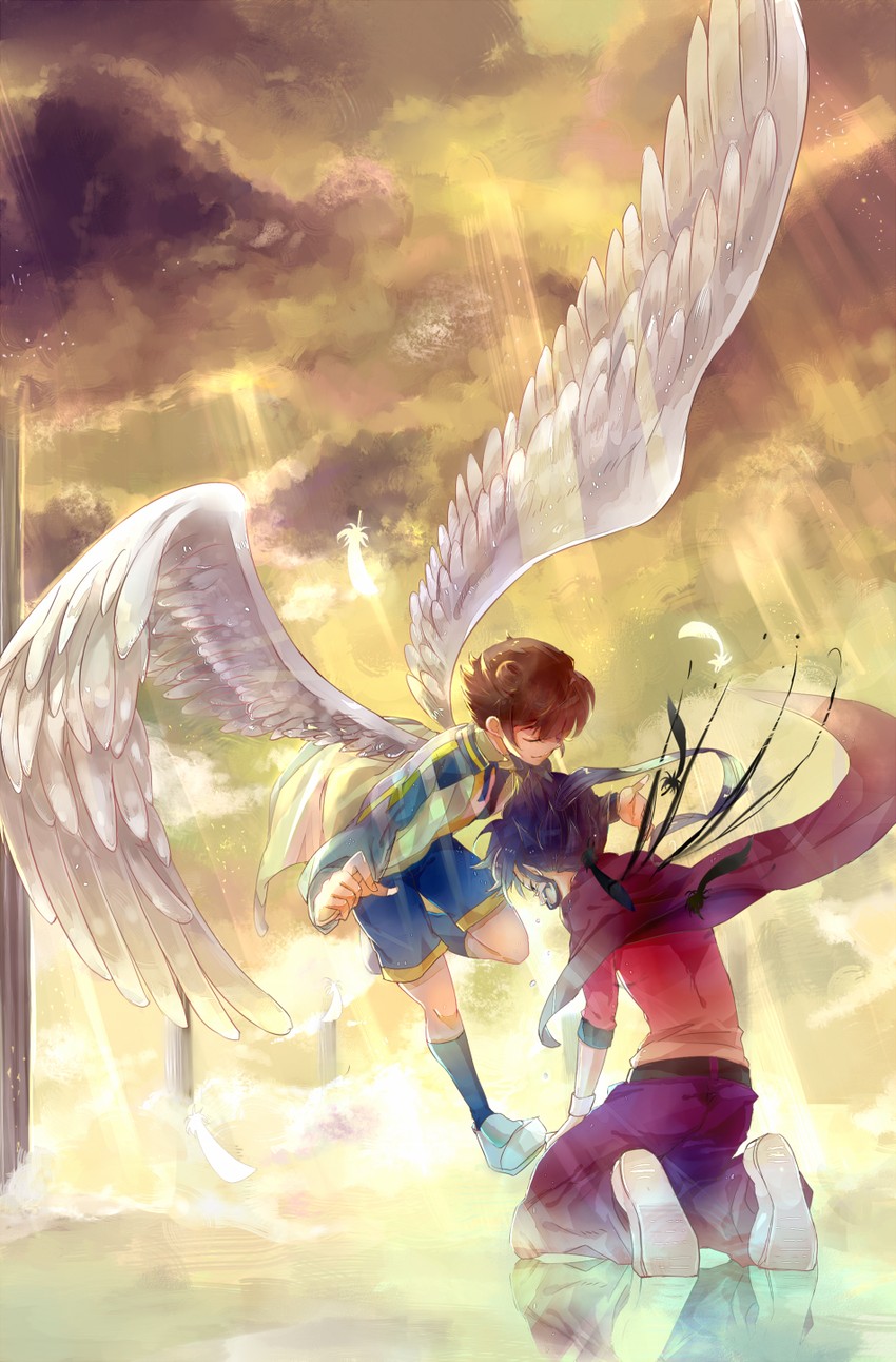matsukaze tenma and tsurugi kyousuke (inazuma eleven and 1 more) drawn by komkomx