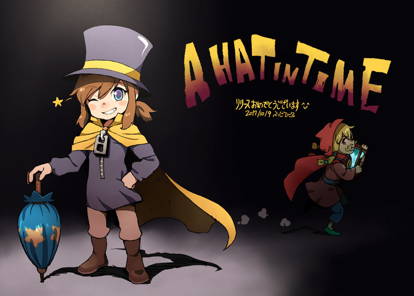 hat kid and mustache girl (a hat in time) drawn by botsuhiro