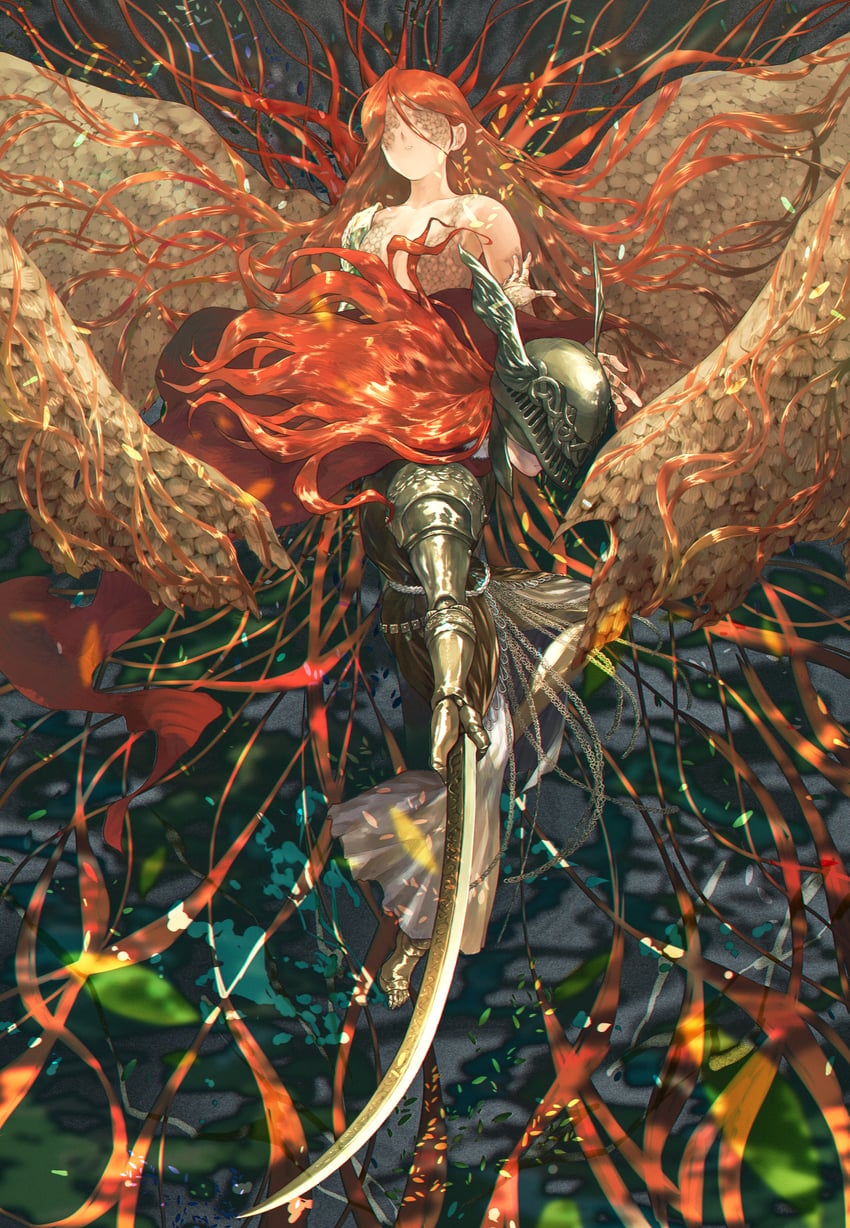 malenia blade of miquella and malenia goddess of rot (elden ring) drawn by kdhio
