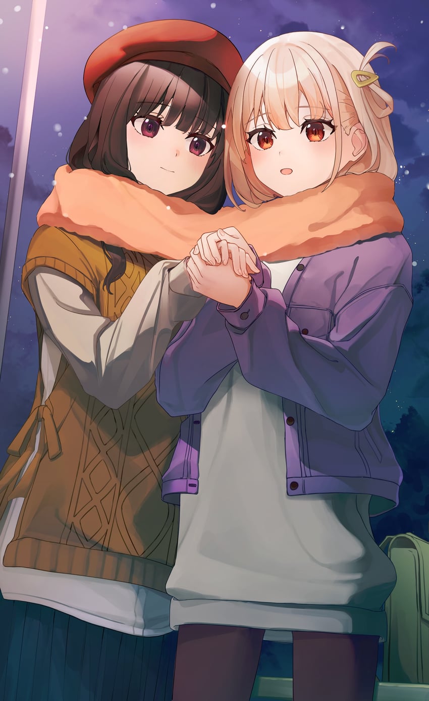 nishikigi chisato and inoue takina (lycoris recoil) drawn by mizo