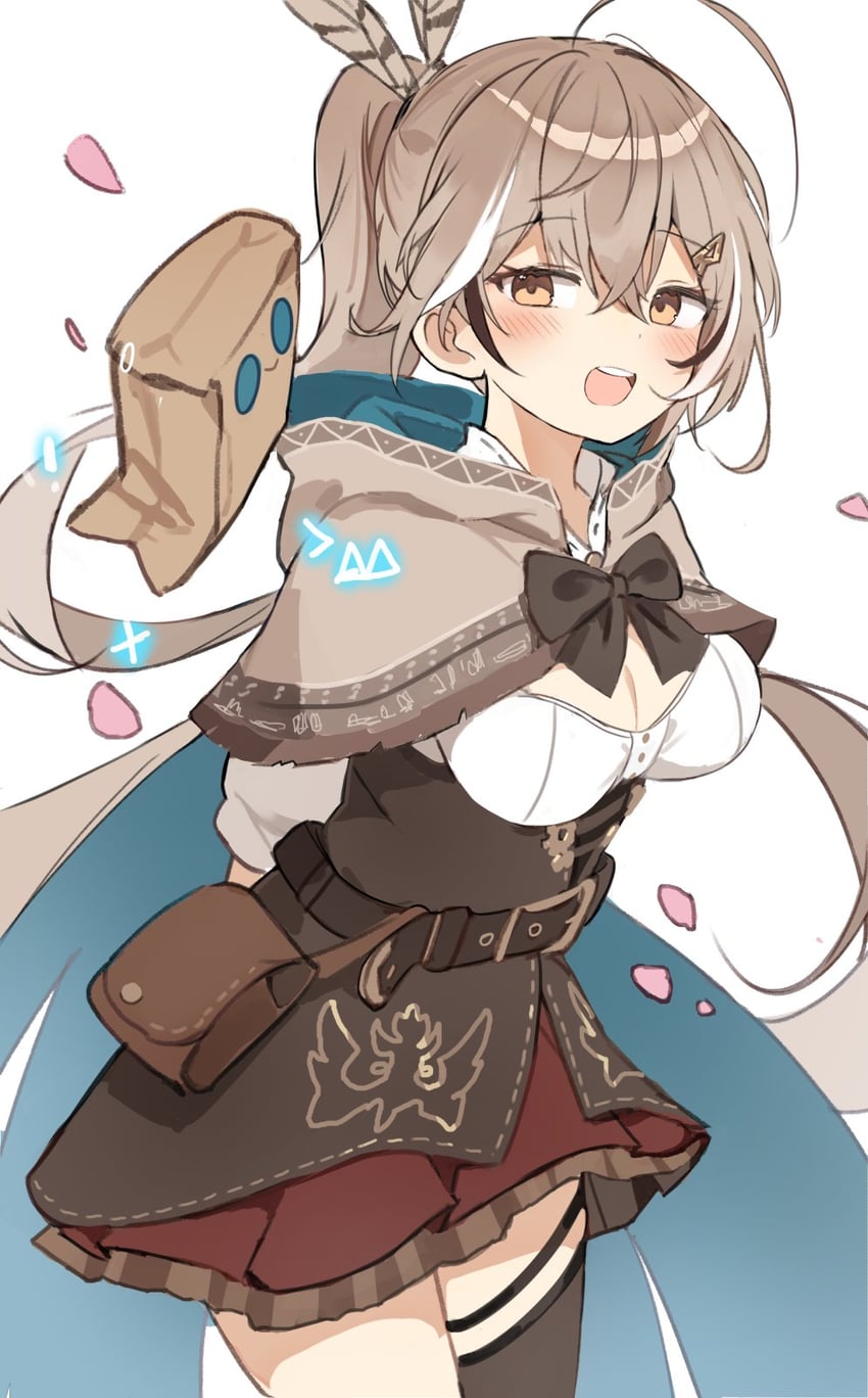 nanashi mumei and friend (hololive and 1 more) drawn by orobou