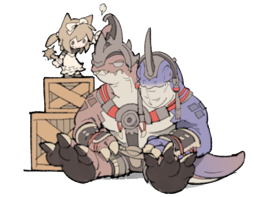 warrior of light and bakool ja ja (final fantasy and 1 more) drawn by temmie_chang